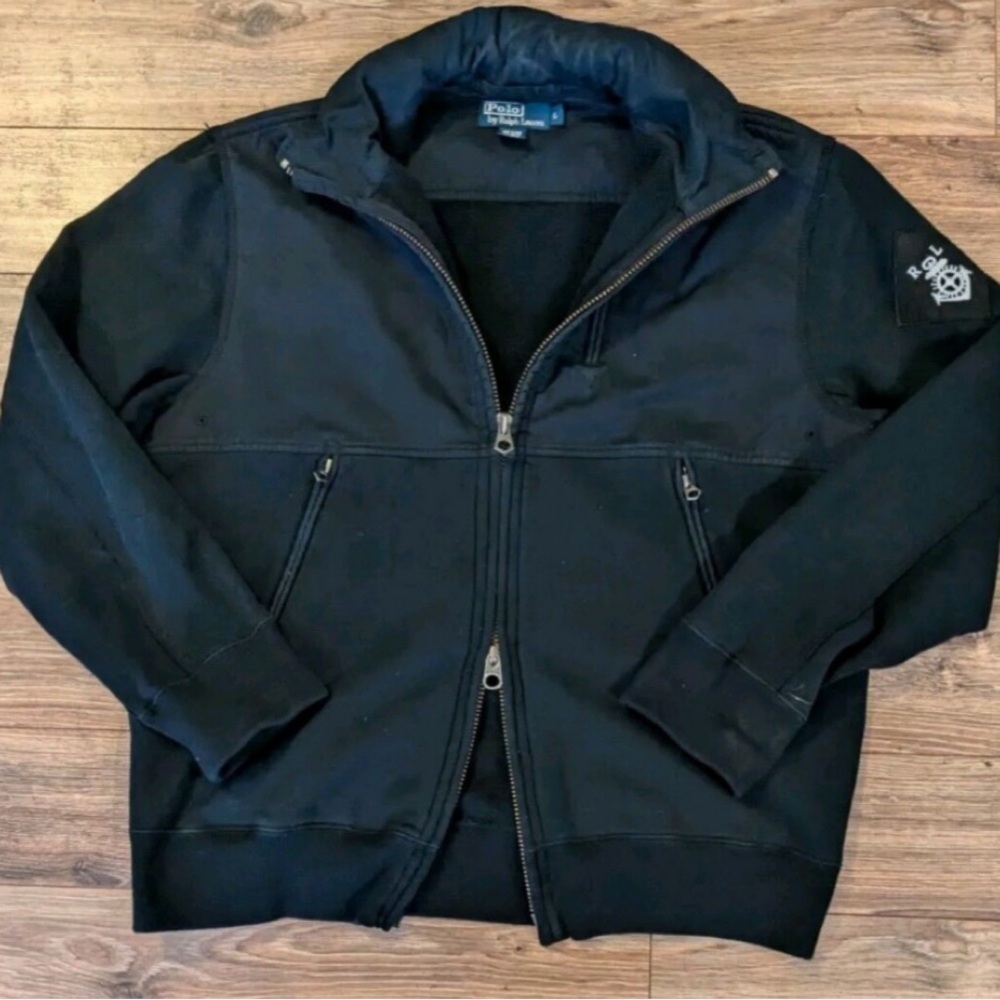 VTG 90s Polo Ralph Lauren Naval Supply Full-Zip Hidden Hood Jacket Nautical XL